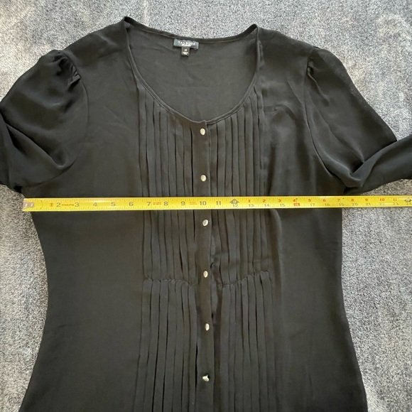 Talbots Long Sleeve Black Chiffon Blouse See Description Please Size 14 - Picture 6 of 8
